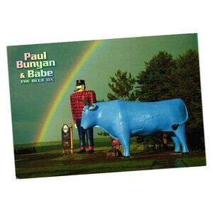 Paul Bunyan Babe Blue Ox Bemidji Minnesota Rainbow Postcard NMN Inc Photo